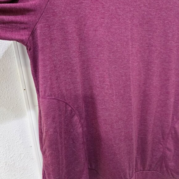 Plus Size 2X Burgundy V-Neck Long Sleeve T-Shirt Blouse Knit Swing Top Pockets - Picture 3 of 7